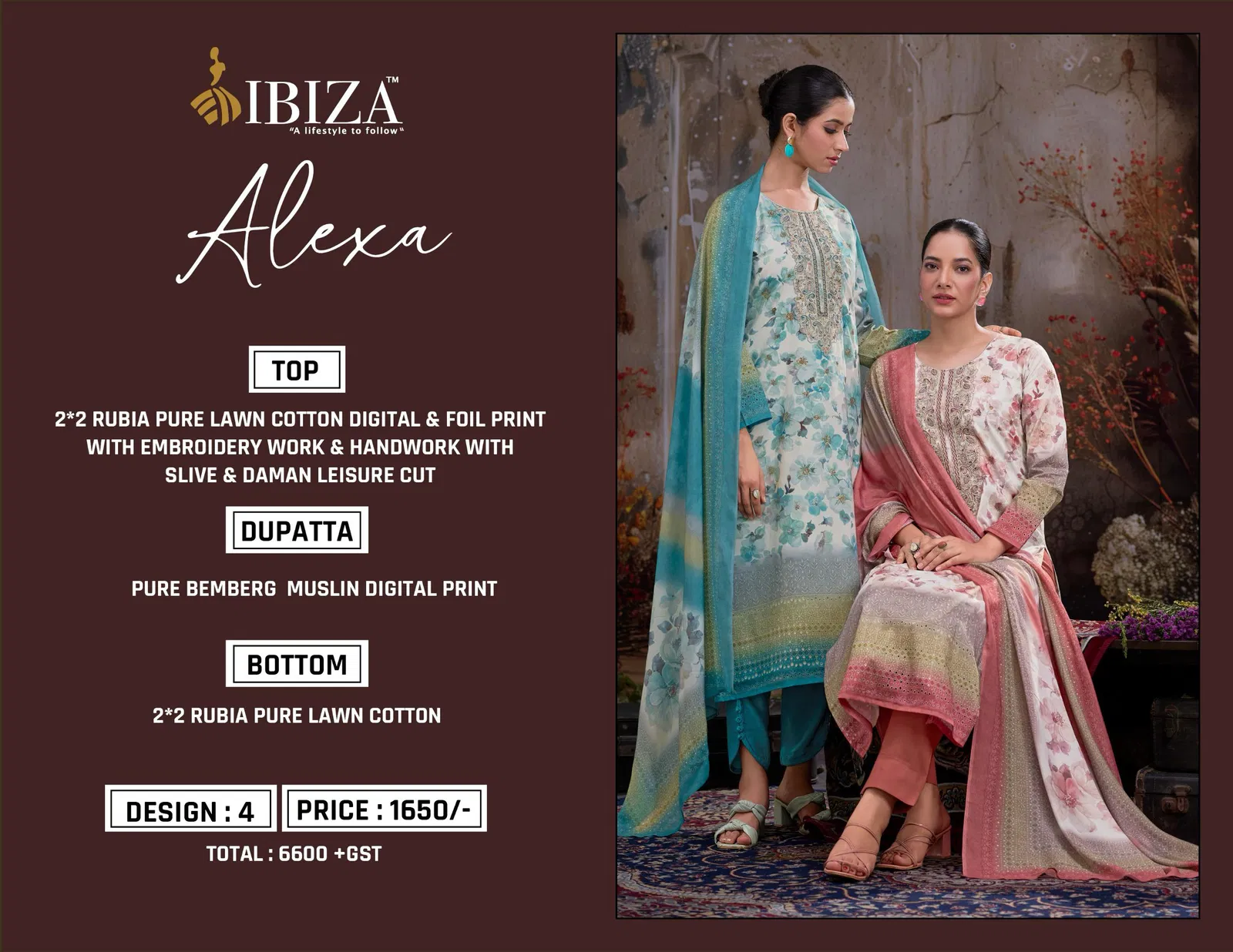 Alexa By Ibiza Lawn Cotton Printed Salwar Kameez Wholesale In india
